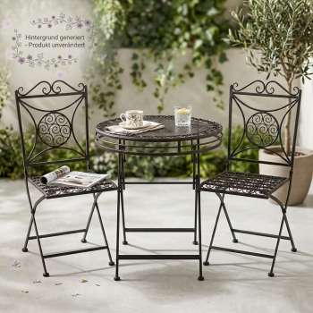 Pariser Flair für Zuhause: Klappbares 3-teiliges Gartenmöbel-Set „Santos“